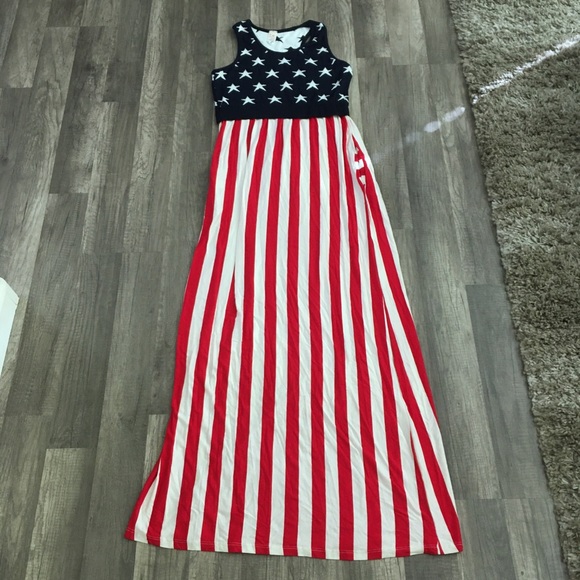 <SALE! NEW Patriotic Maxi Dress - Picture 7 of 15